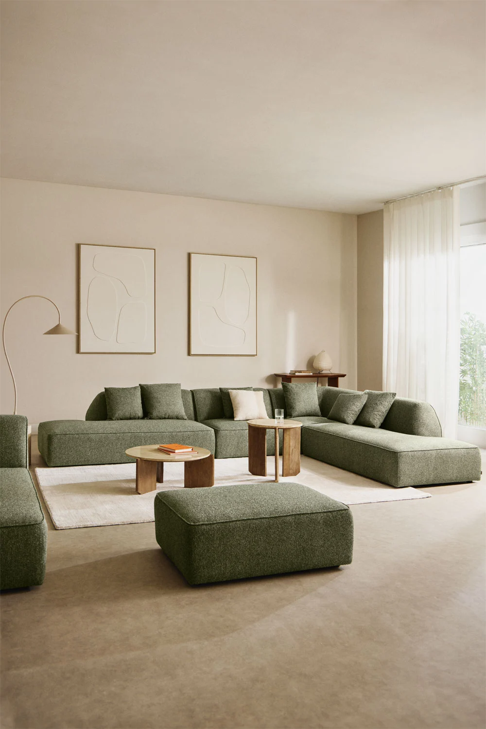 UV HOME Cardea 4-piece modular corner sofa with double upholstered chaise longue