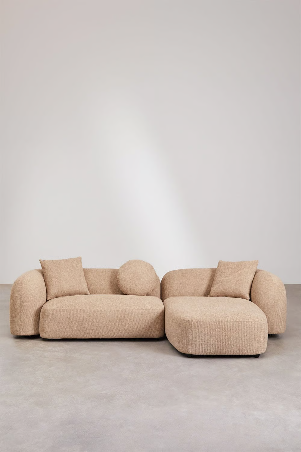 UV HOME 2-piece modular chaise longue sofa right, in Coco Chenille