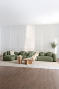 UV HOME Modular 4-piece chaise longue sofa left in Coco chenille