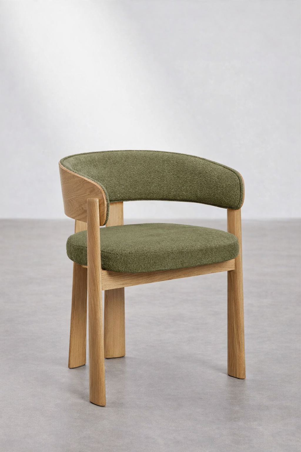 UV HOME Olea Dining Chair – Oak Wood & Upholstered