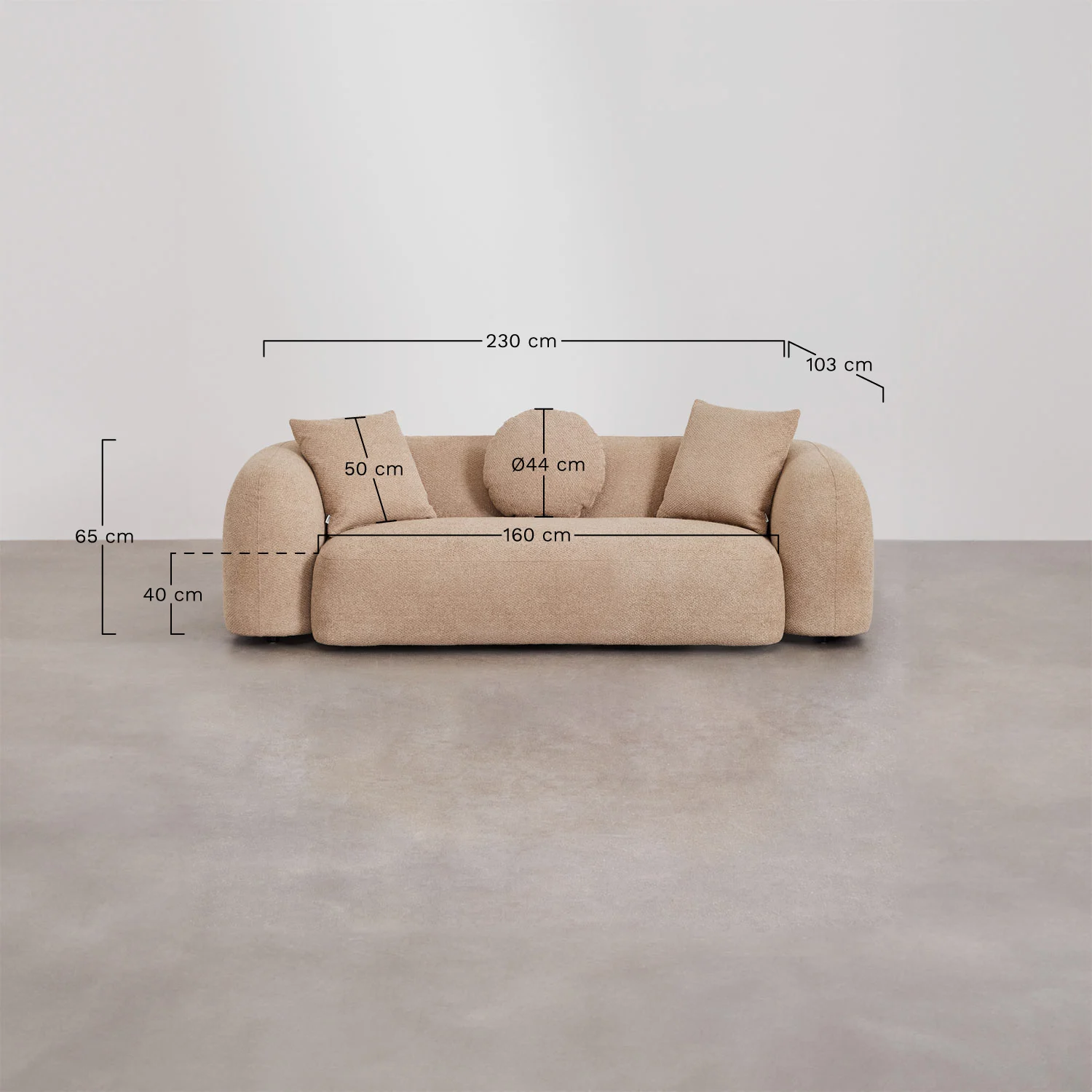 UV HOME 3-seater sofa in Coco chenille