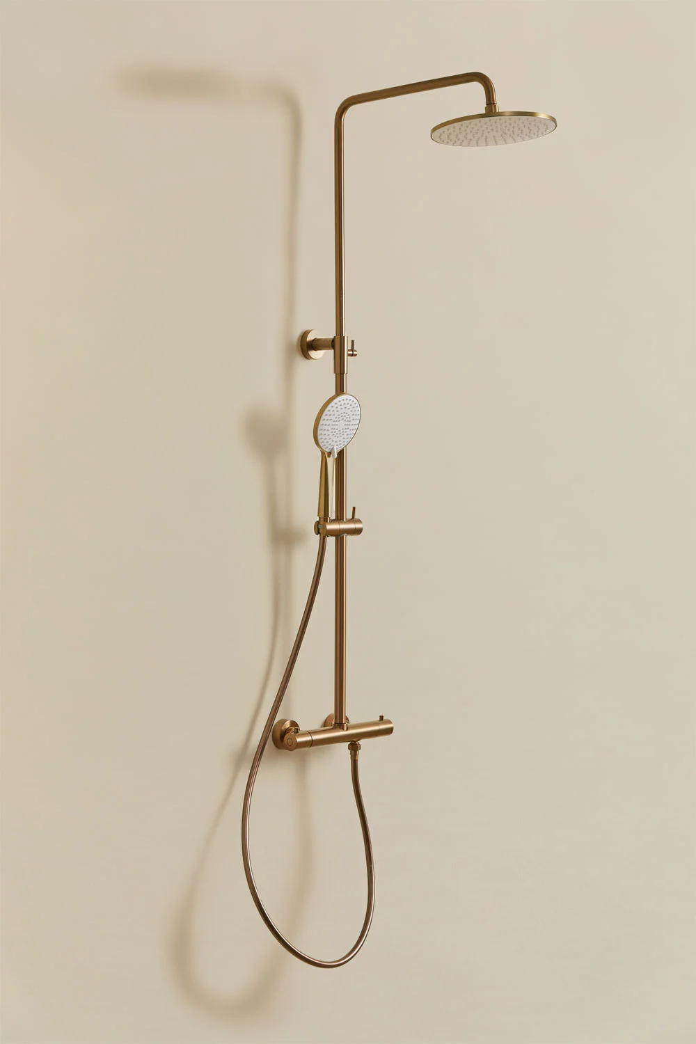 UV HOME Orveta thermostatic shower column in brass