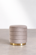Bradford Velvet Storage Ottoman – Round Pouf with Hidden Storage