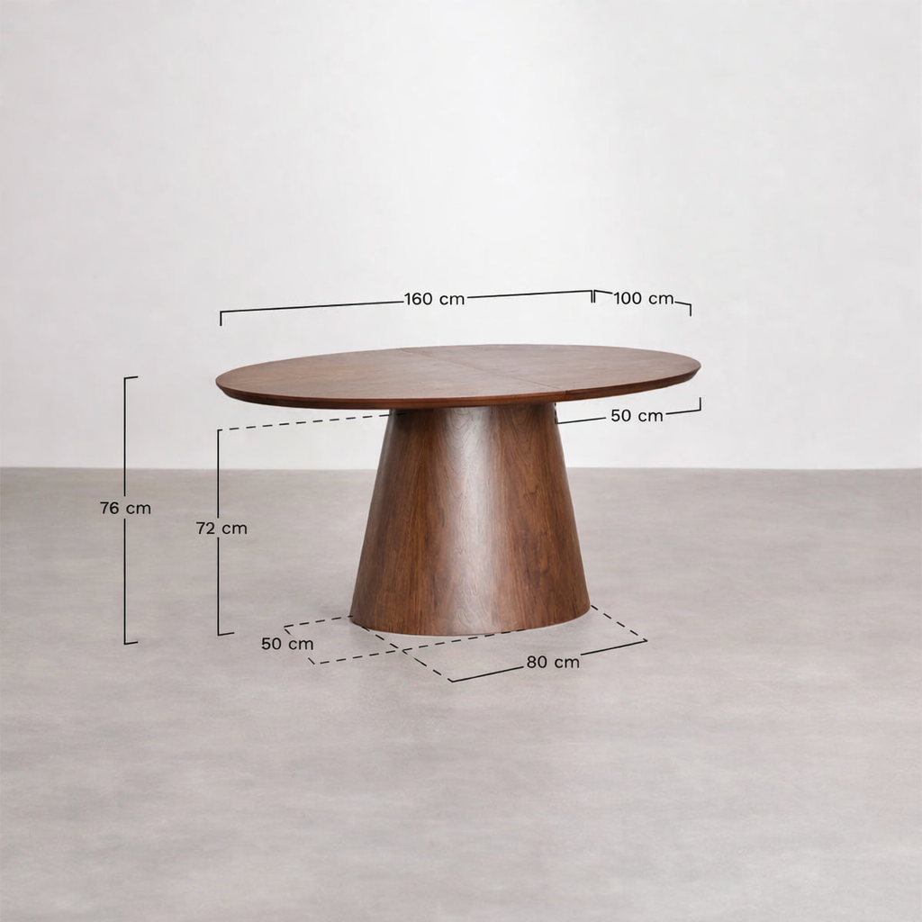 UV Home Gala Oval Extendable Dining Table – MDF & Veneer