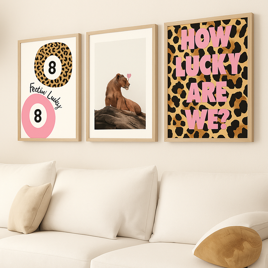 UV HOME – Set of 3 Modern Leopard & Pop Art Wall Prints