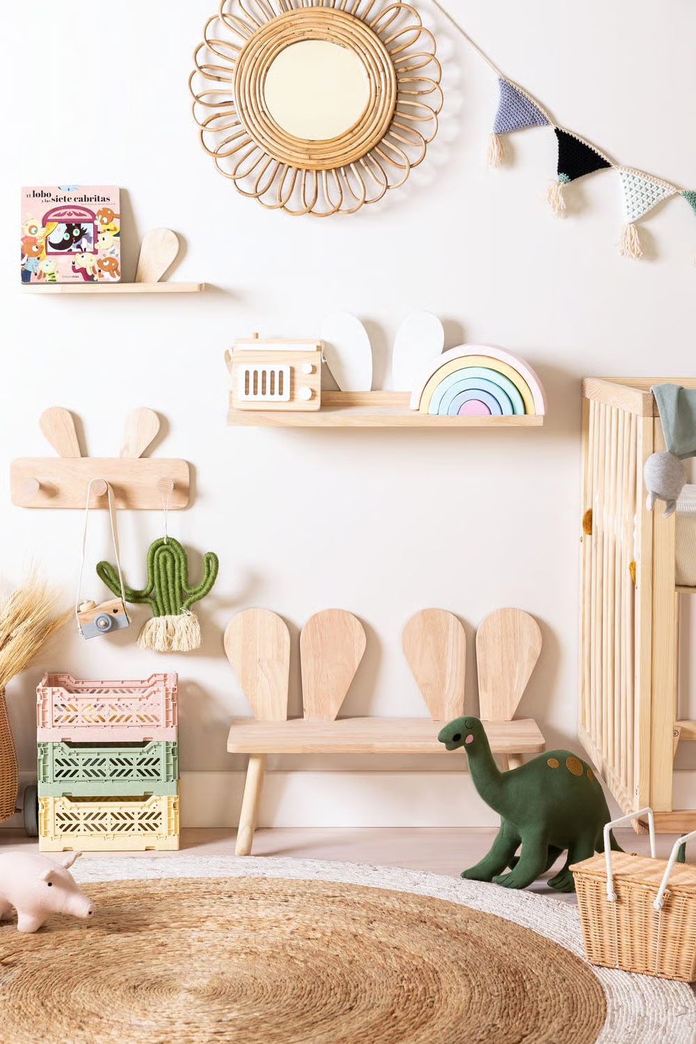 UV Home Buny Kids wooden wall shelf