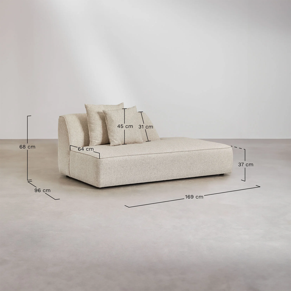 UV HOME Right sofa module for upholstered modular sofa Cardea