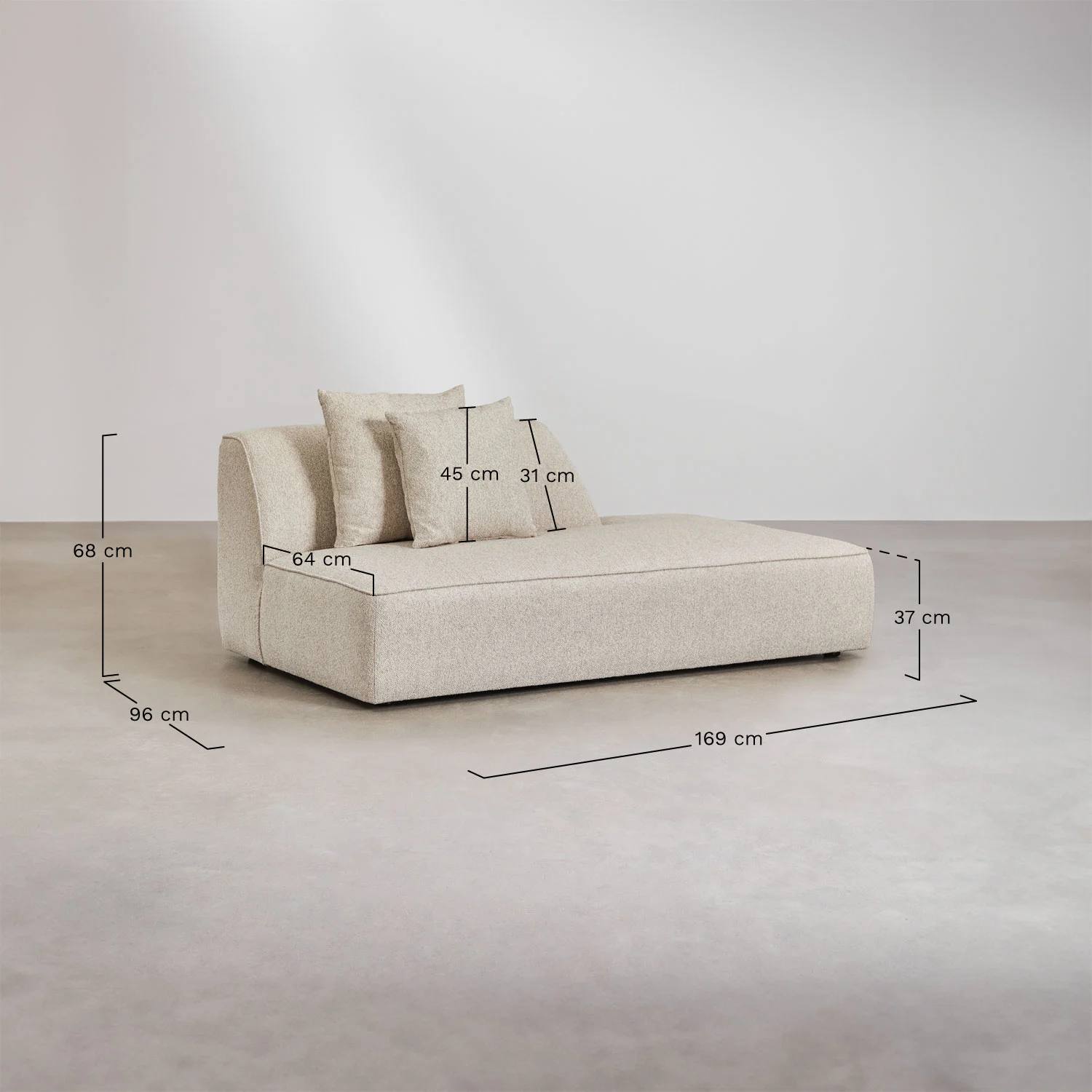 UV HOME Right sofa module for upholstered modular sofa Cardea