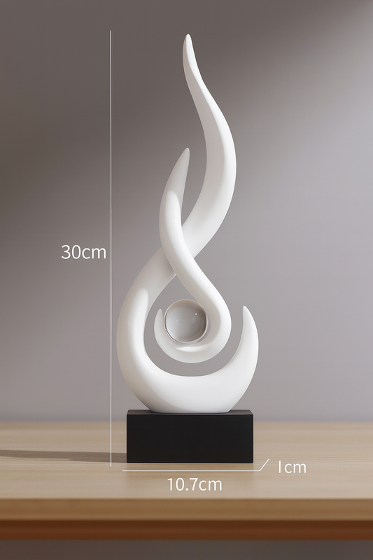 UV HOME – Elegant Black Abstract Flame Sculpture