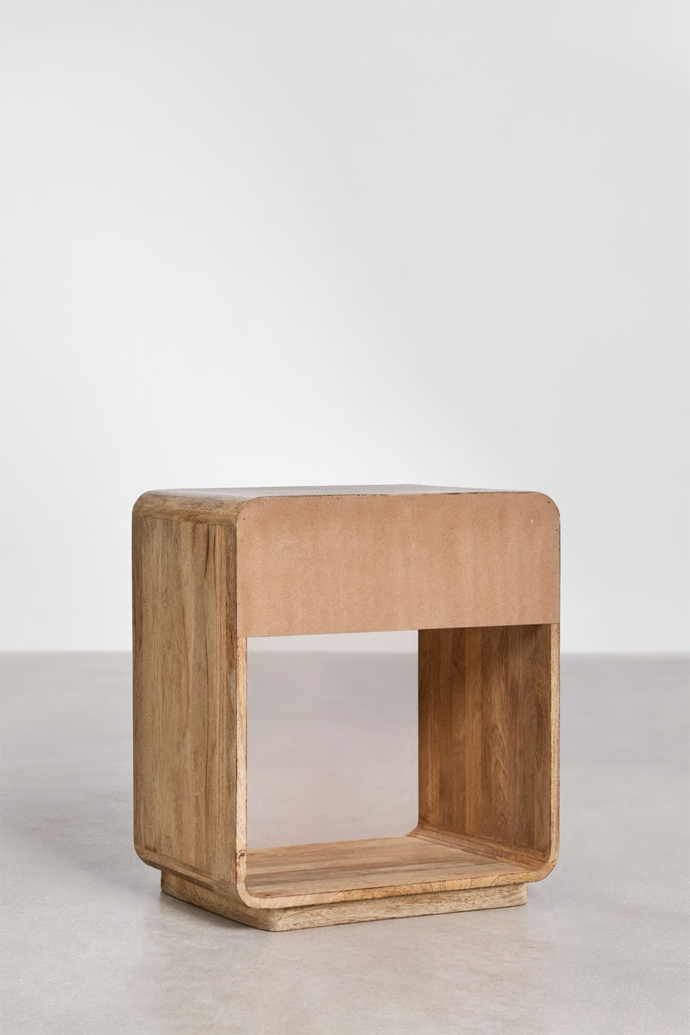 UV HOME Abrams Rectangular Bedside Table 40x30 cm in Mango Wood, MDF and Jute