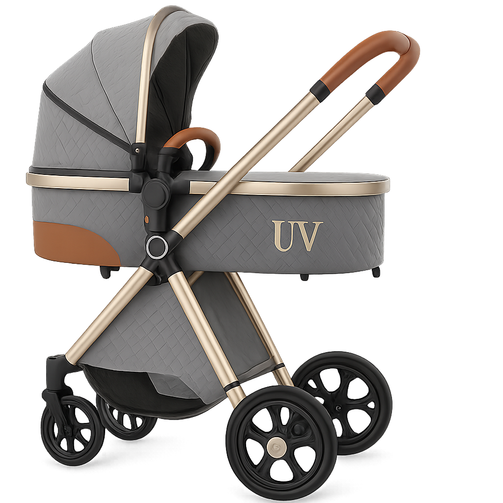 UV HOME – 3-in-1 Baby Stroller Travel System with Car Seat, High Landscape Lightweight Pram for Newborns