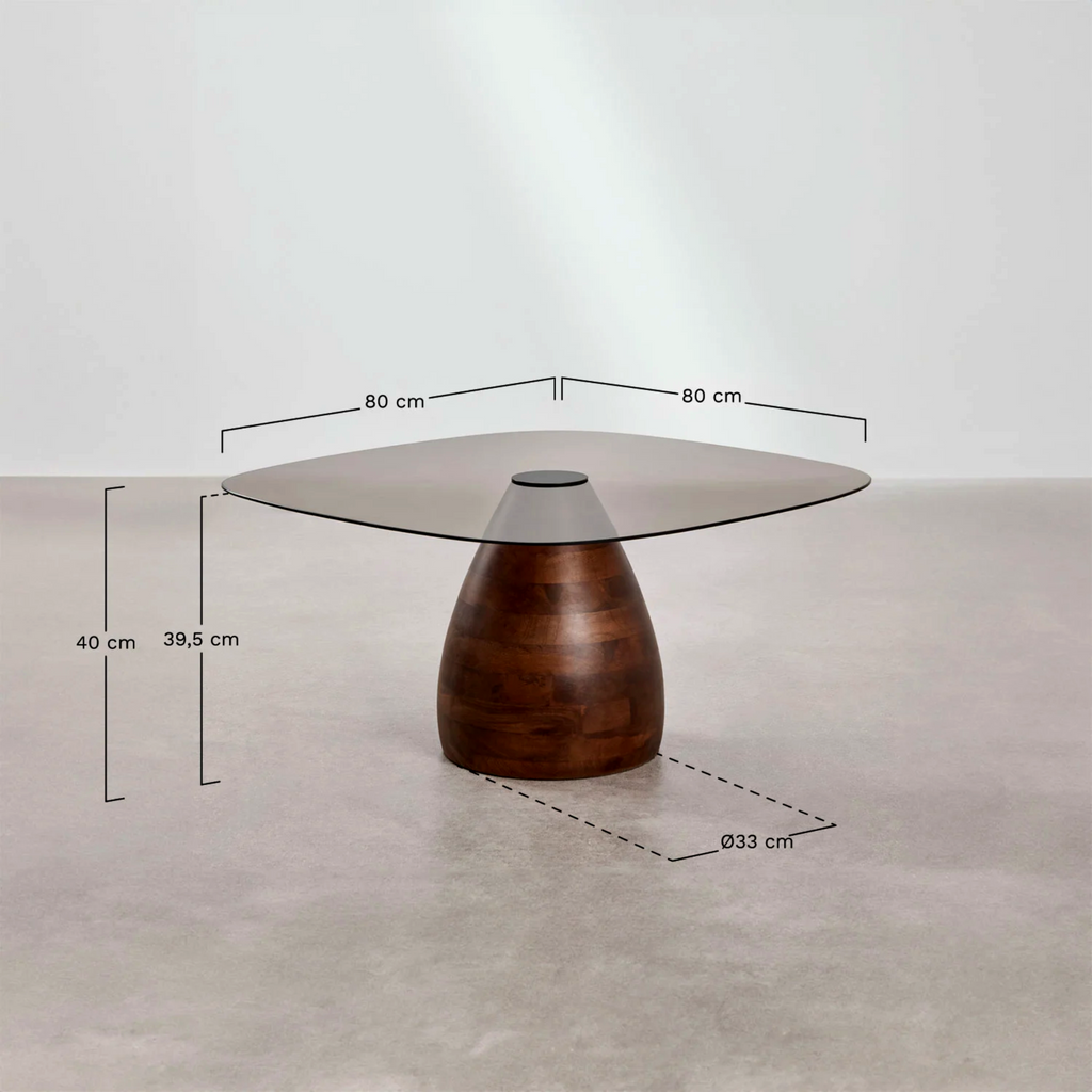 UV Home Mariana Square Coffee Table  – Tempered Glass