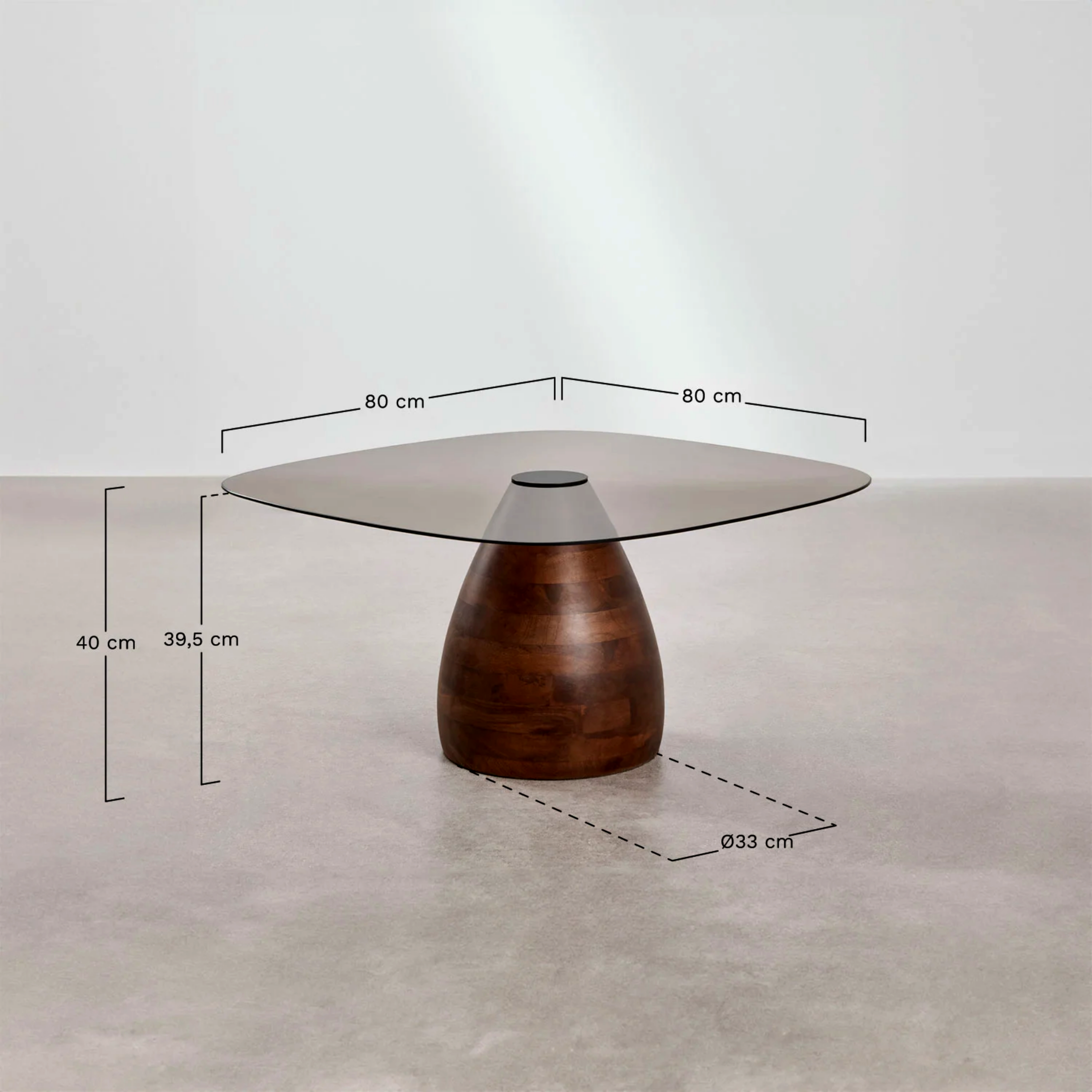 UV Home Mariana Square Coffee Table  – Tempered Glass