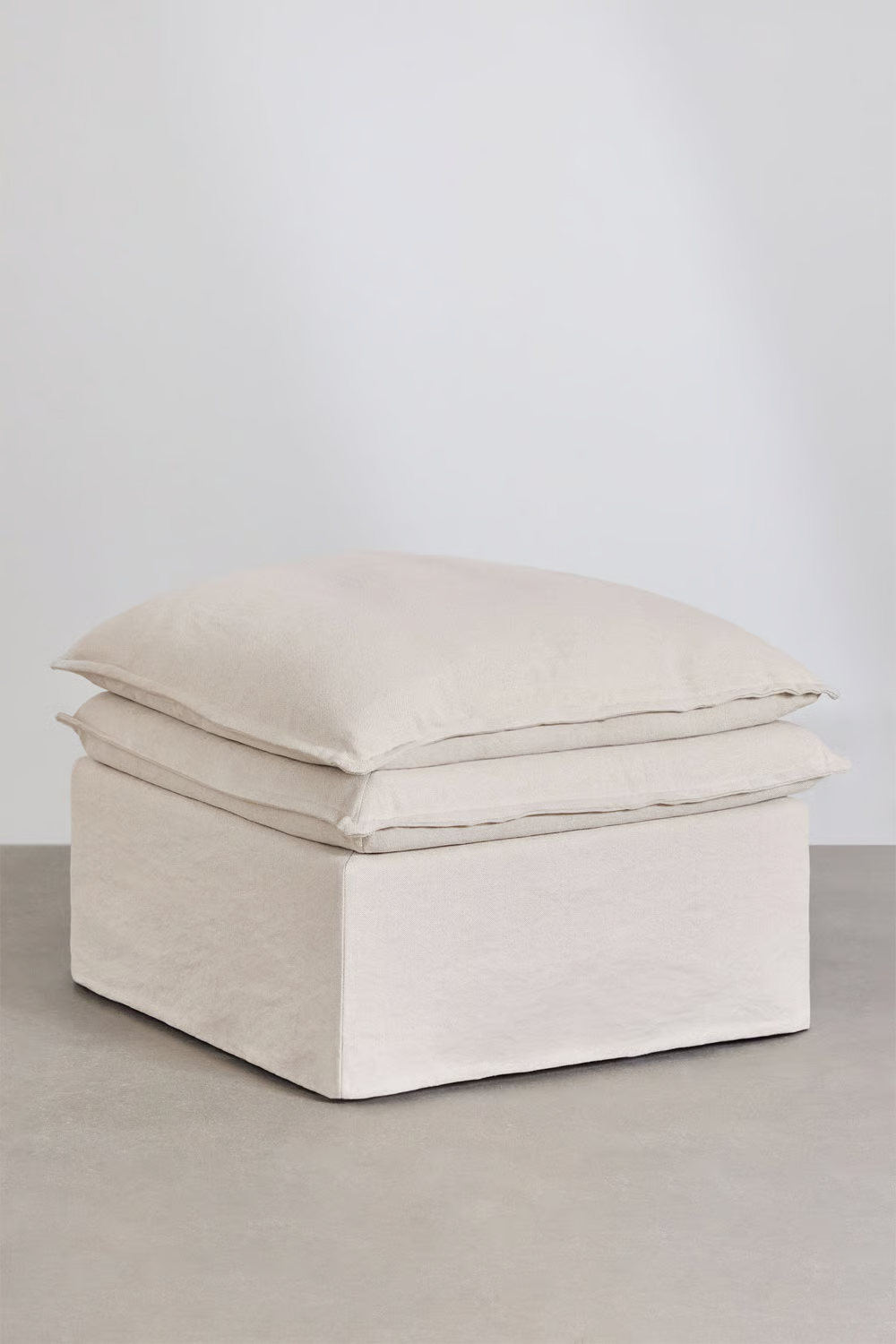 UV HOME Grace linen and cotton armchair and pouf set