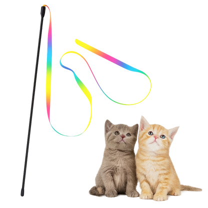 UV HOME Rainbow Ribbon Cat Wand – Interactive Play Toy