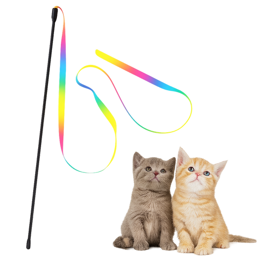 UV HOME Rainbow Ribbon Cat Wand – Interactive Play Toy