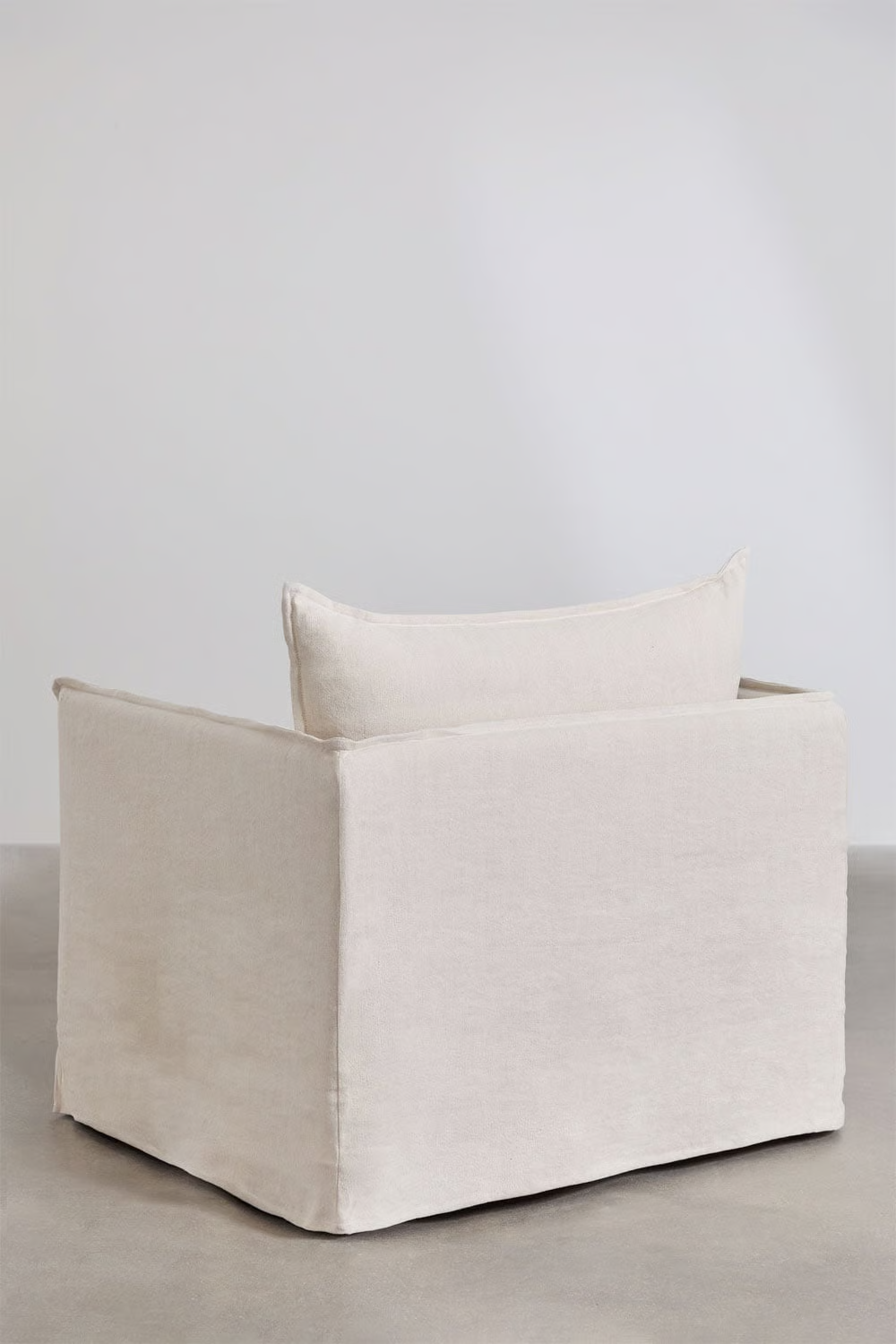 UV HOME Grace linen and cotton armchair and pouf set