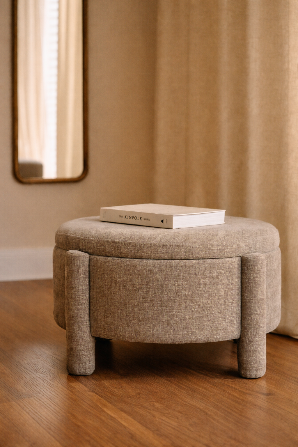 UV Home Cleo Round Storage Ottoman