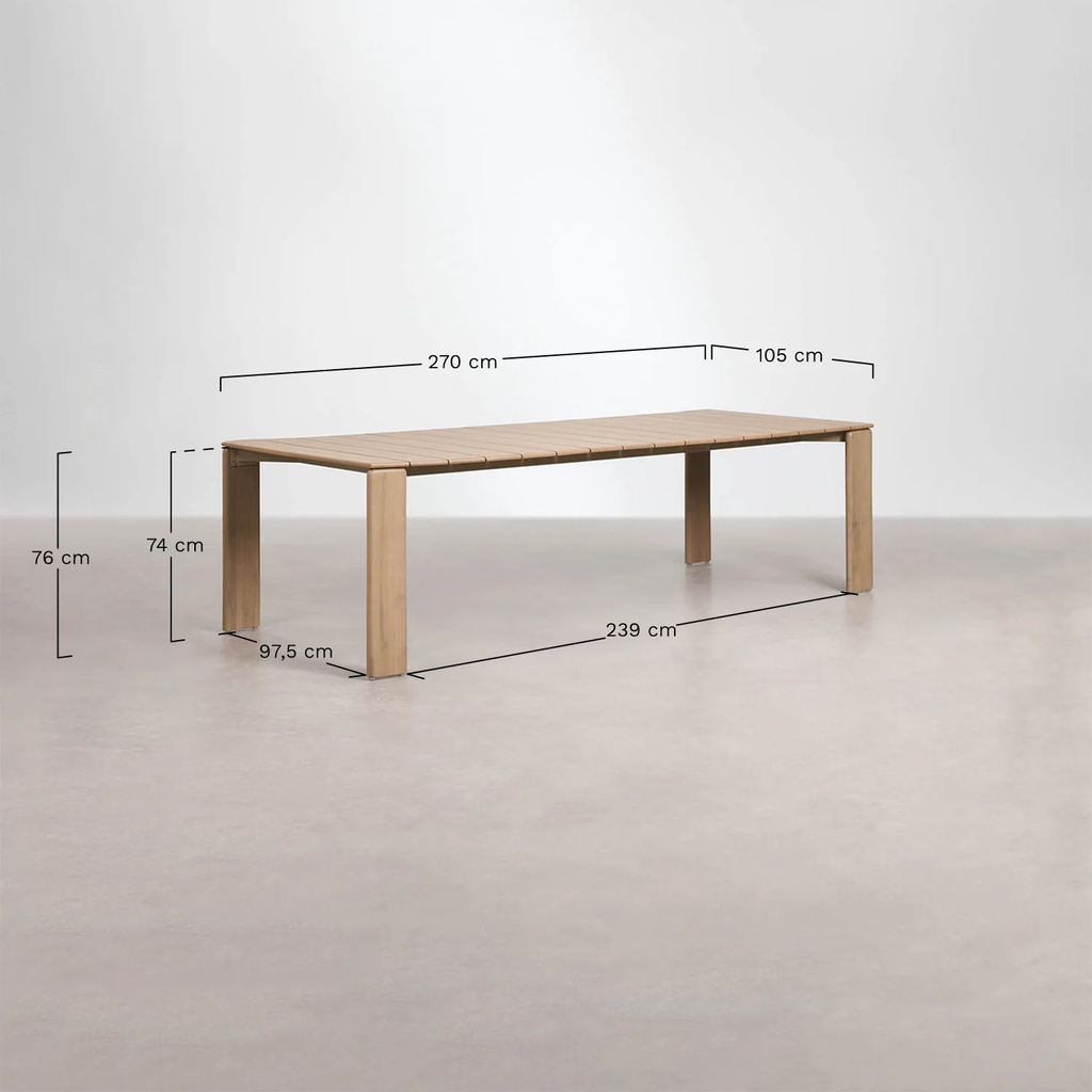 UV HOME Rectangular garden table made of acacia wood Kandroa