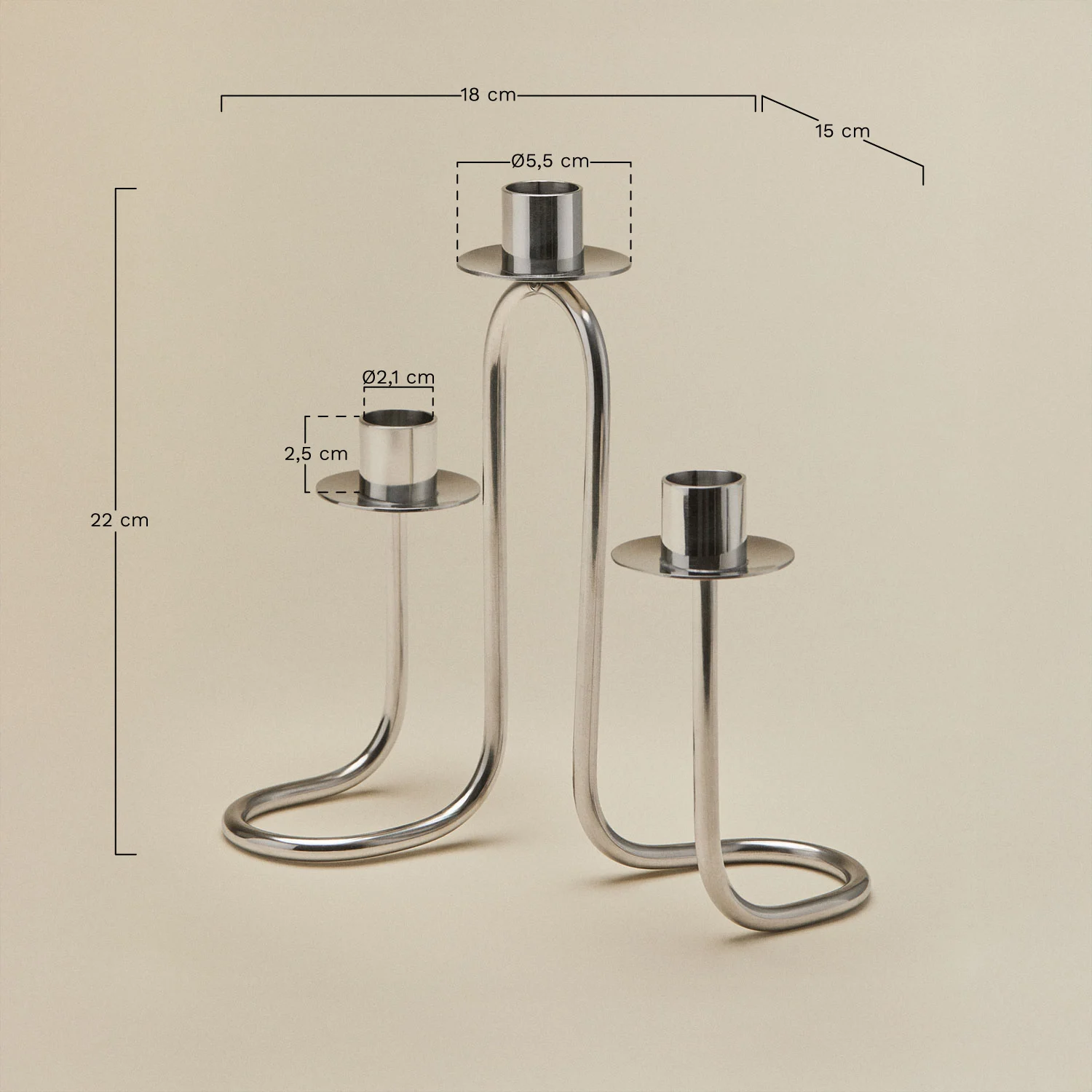 UV HOME Tyva 3-Arm Steel Candle Holder