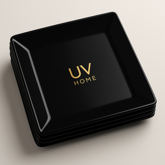 UV HOME Vancasso Soho Black Square Ceramic Dinnerware Set