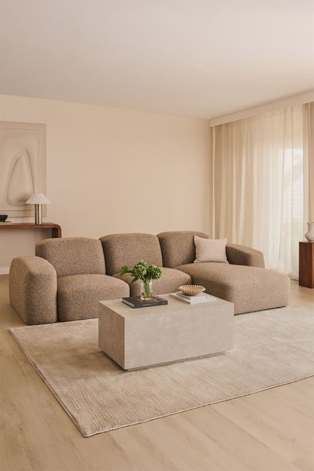 UV HOME Bastian 3-piece modular chaise longue sofa right