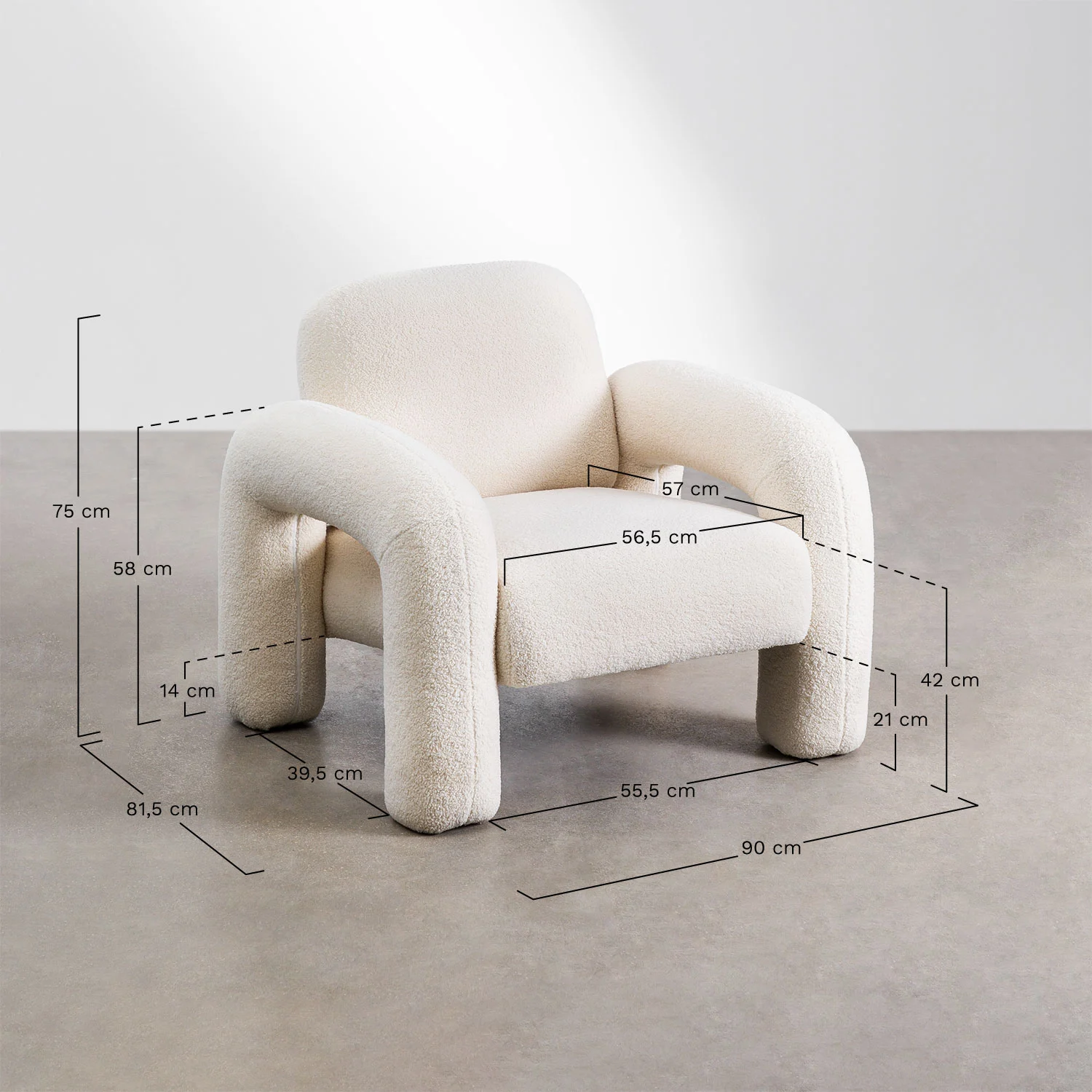 UV HOME Nicxon Shearling Armchair