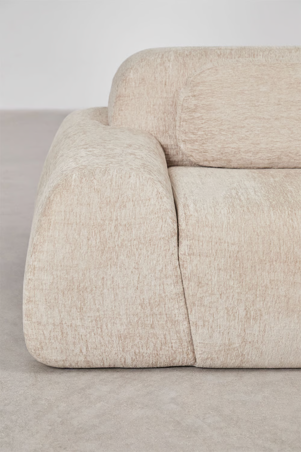 UV HOME Modular 4-part corner sofa with right couch in vacuum packed chenille Merida
