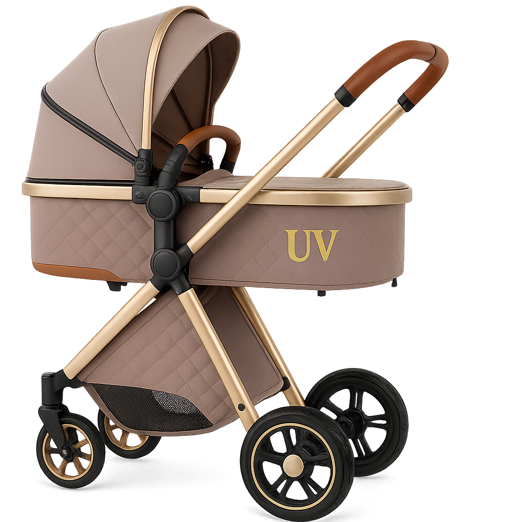 UV HOME – 3-in-1 Baby Stroller Travel System with Car Seat, High Landscape Lightweight Pram for Newborns