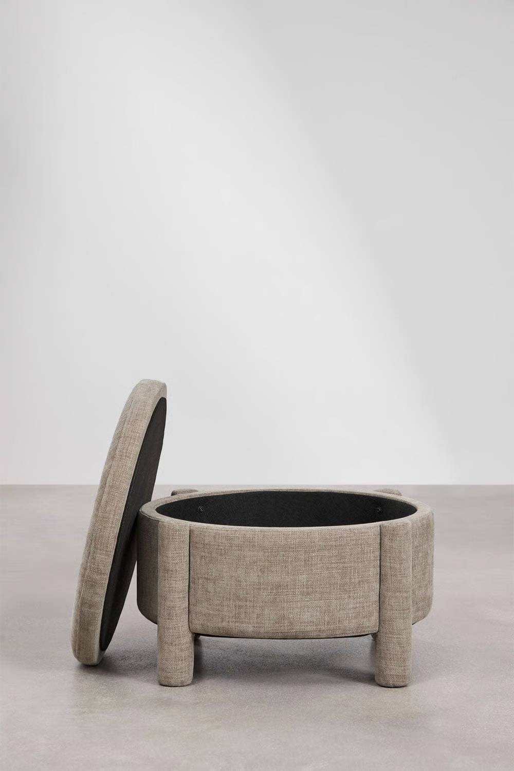 UV HOME Cleo Round Storage Ottoman Ø70 cm Upholstered