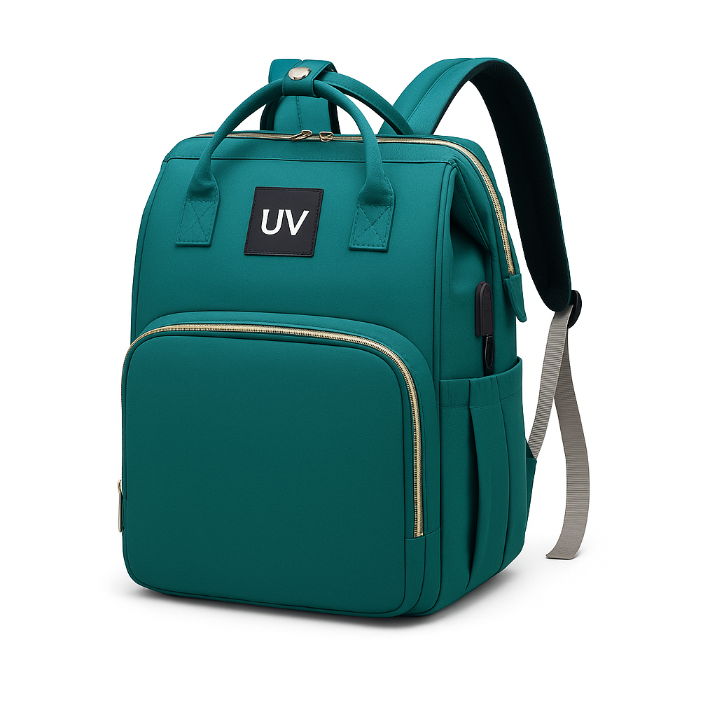 UV HOME – Lightweight Portable Mommy Bag with Foldable Crib, Large-Capacity Travel Maternity Backpack for Moms & Babies