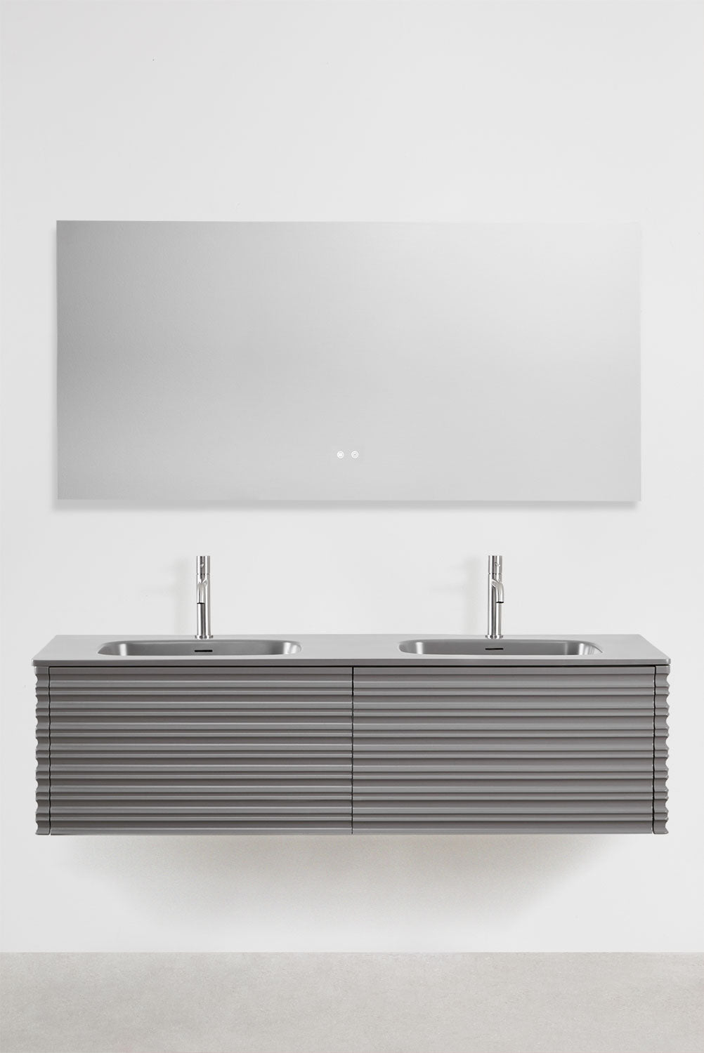 UV HOME Noura floating wooden bathroom furniture set with integrated washbasins