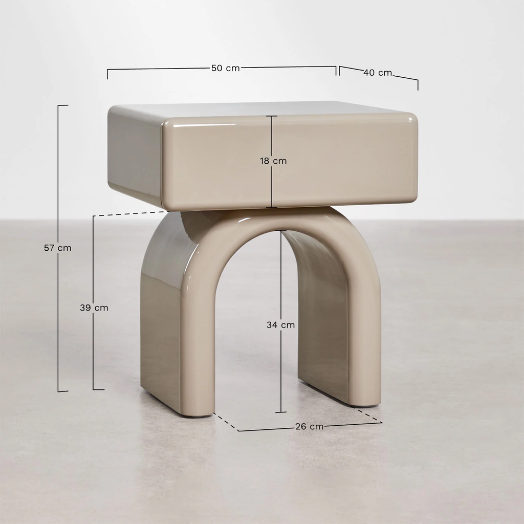 UV HOME Rectangular Bedside Table 50x40 cm in MDF Volire