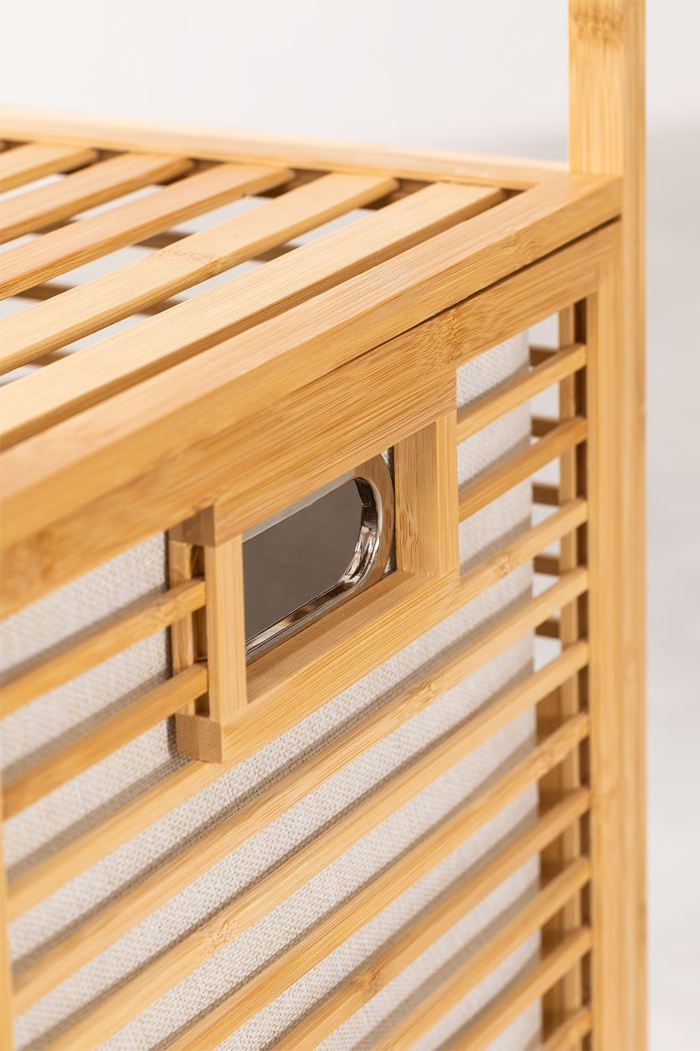 UV HOME Lauren Bamboo Laundry Basket with Shelf