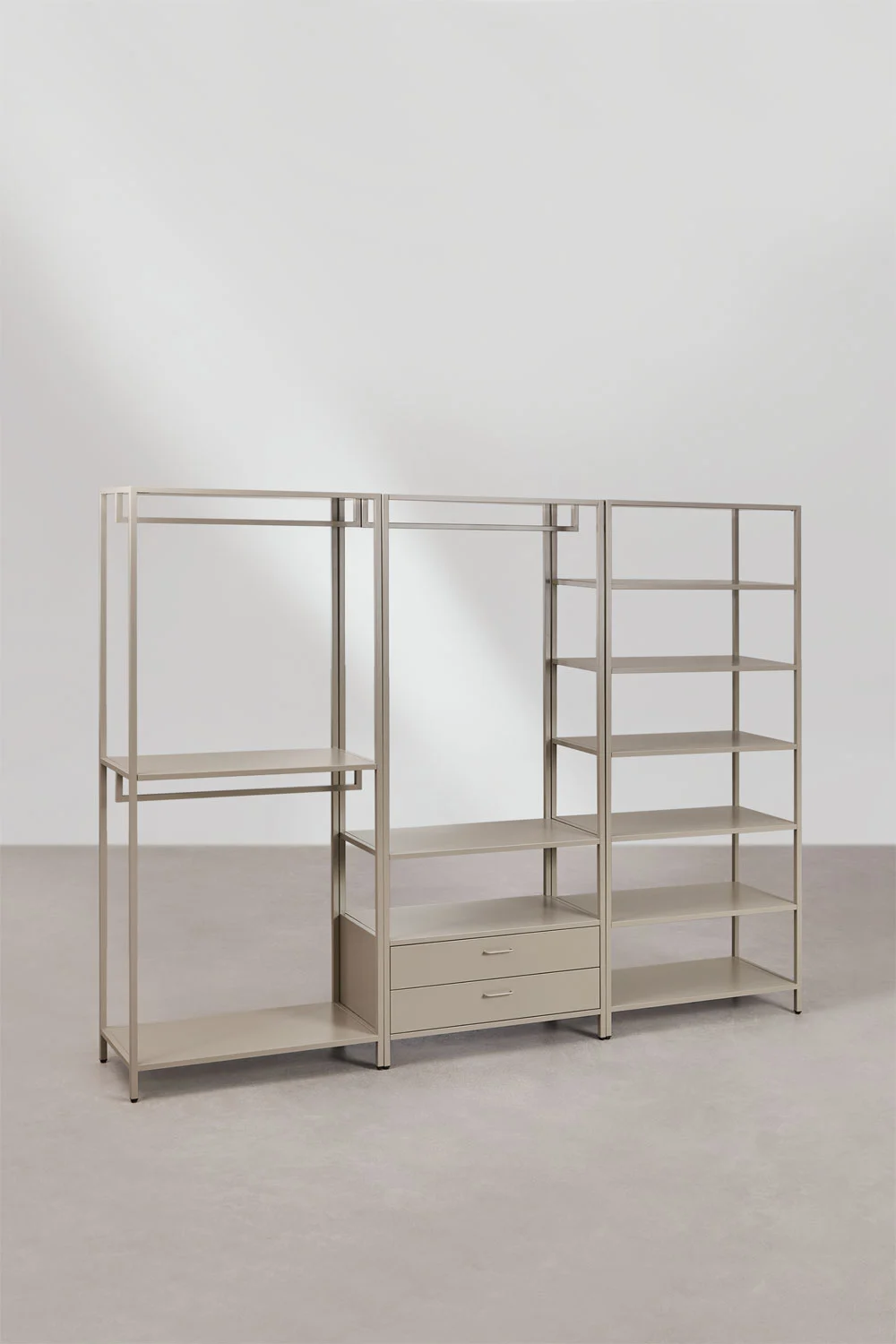 UV HOME Janine 3-Piece Open Modular Wardrobe with Steel Shelves