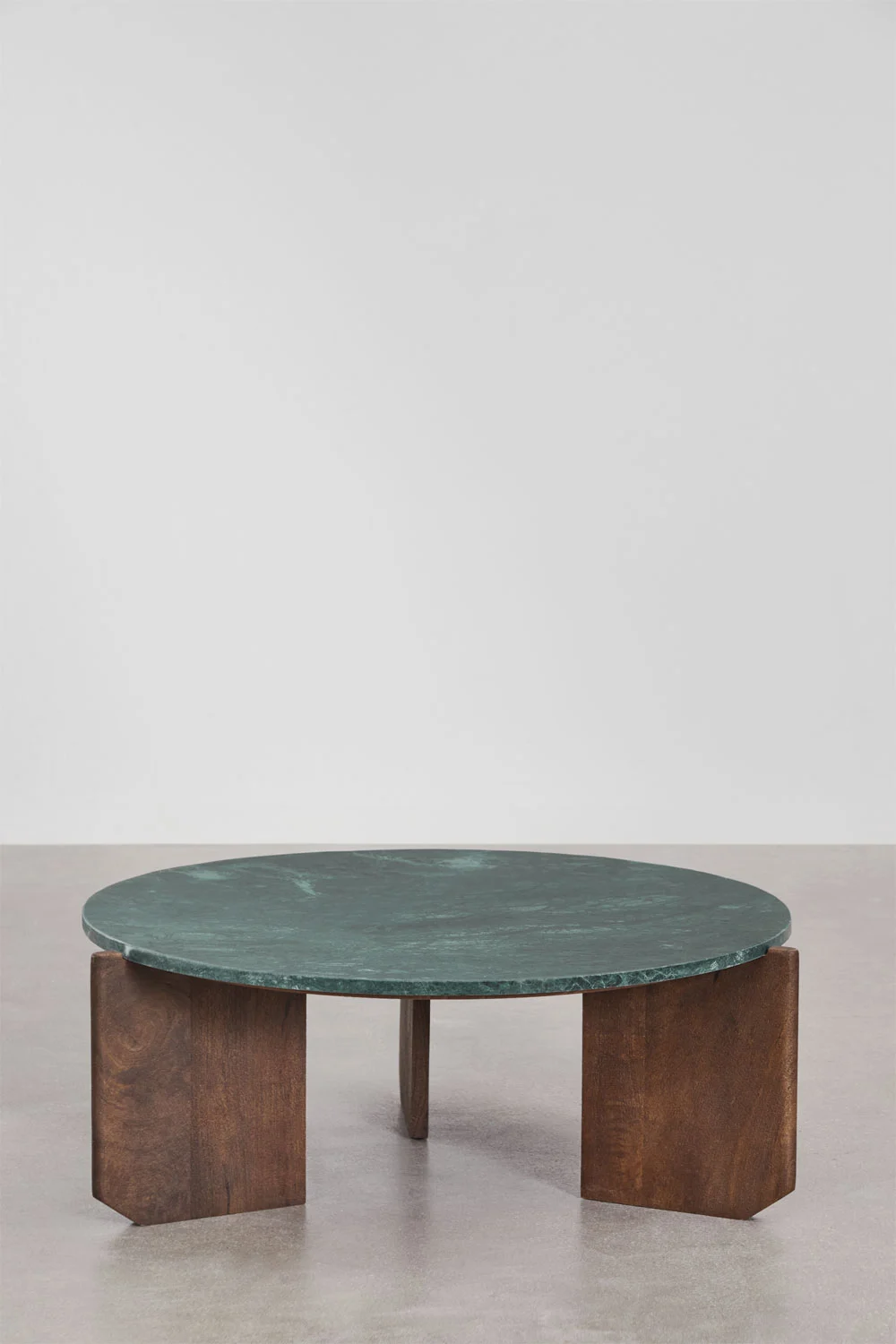 UV HOME Round Coffee Table in Natural Stone and Mango Wood Lavinia