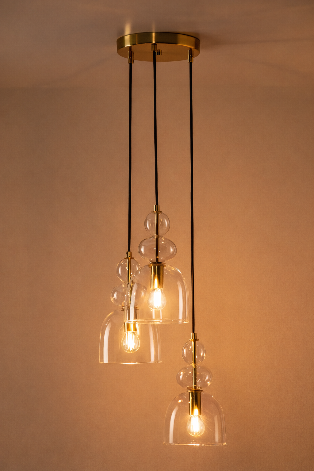 UV HOME Bezany Pendant Lamp – Crystal Hanging Light with 3 Light Points