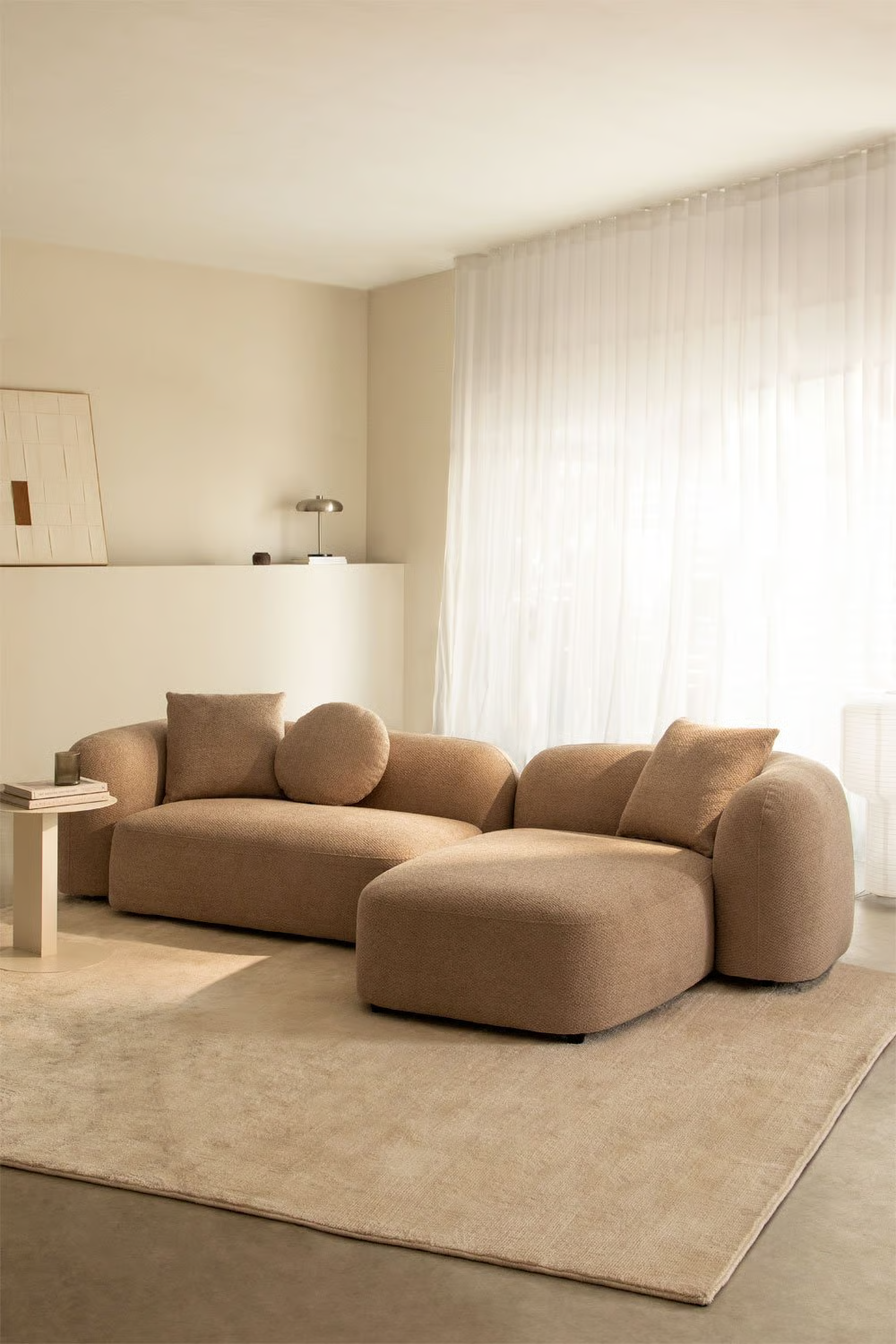 UV HOME 2-piece modular chaise longue sofa right, in Coco Chenille