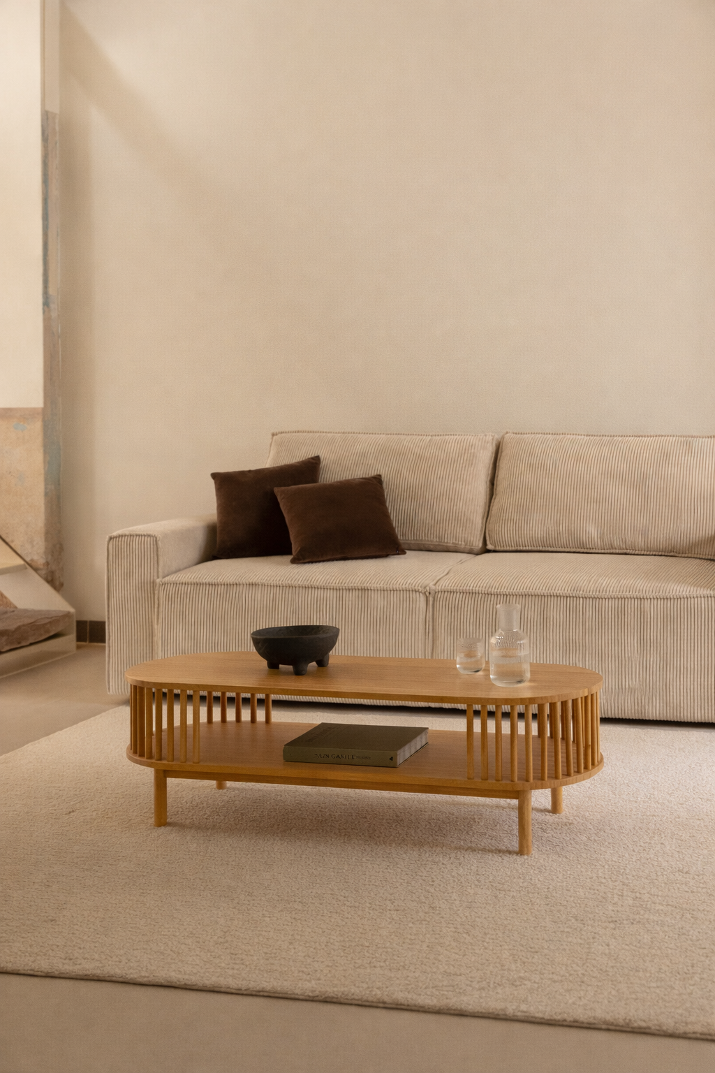 UV Home Connery Oval Coffee Table  – Bamboo