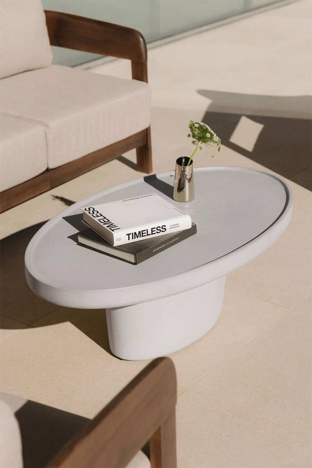 Darwys Oval Garden Coffee Table 110 x 60 cm in Cement