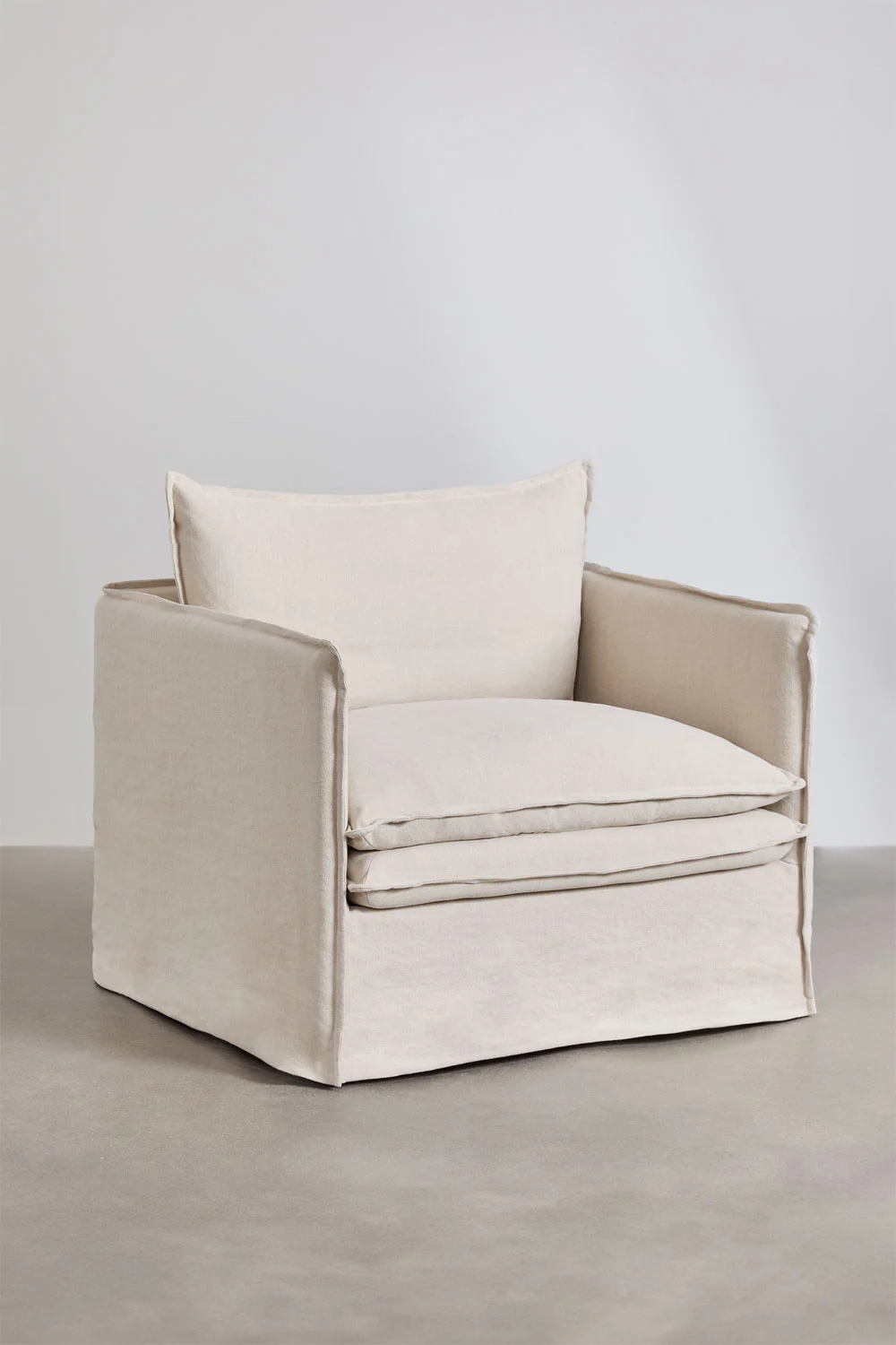 UV HOME Grace armchair with linen and cotton armrests