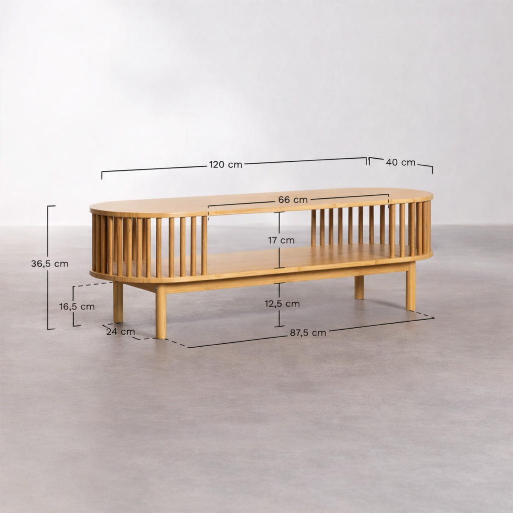 UV Home Connery Oval Coffee Table  – Bamboo