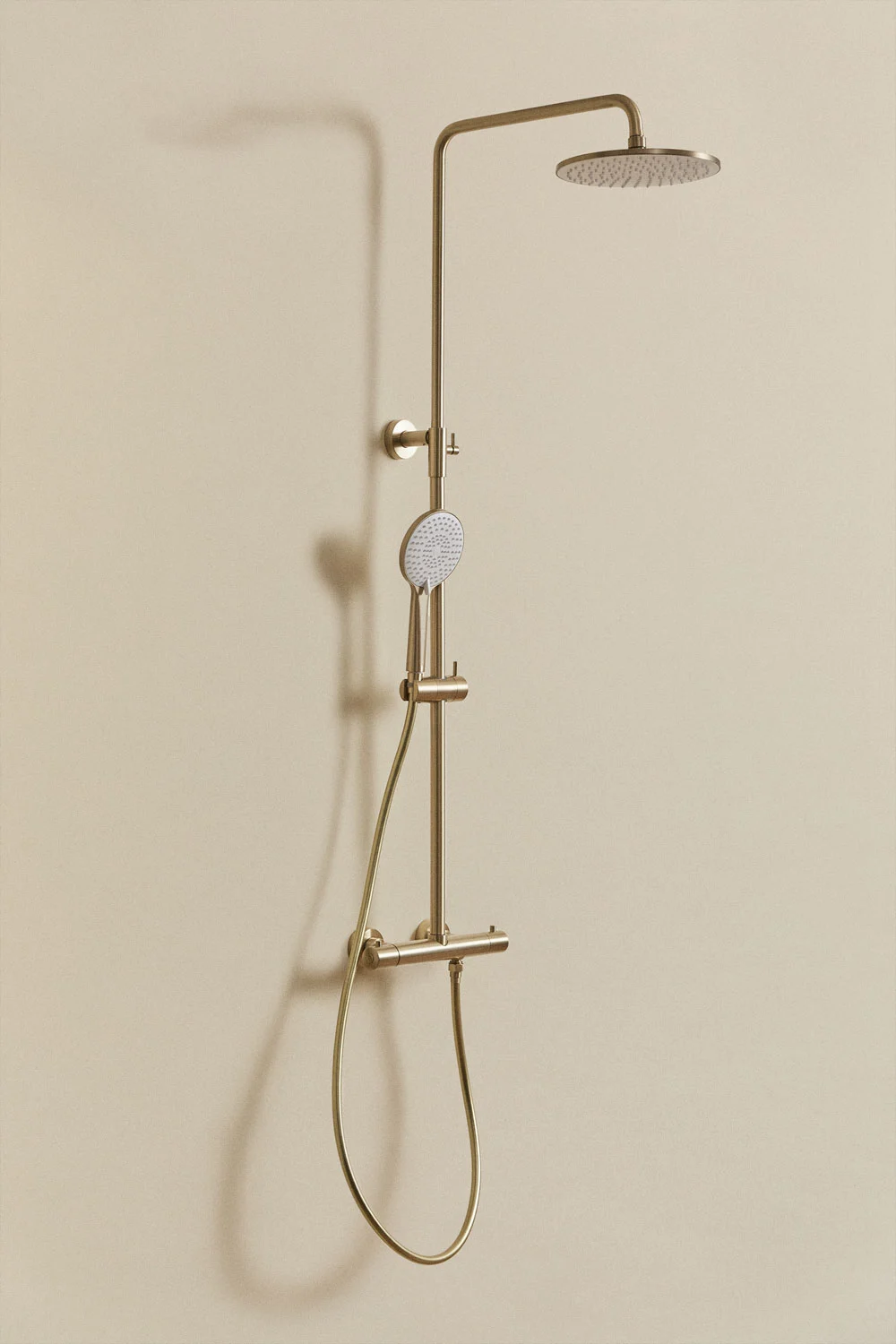 UV HOME Orveta thermostatic shower column in brass