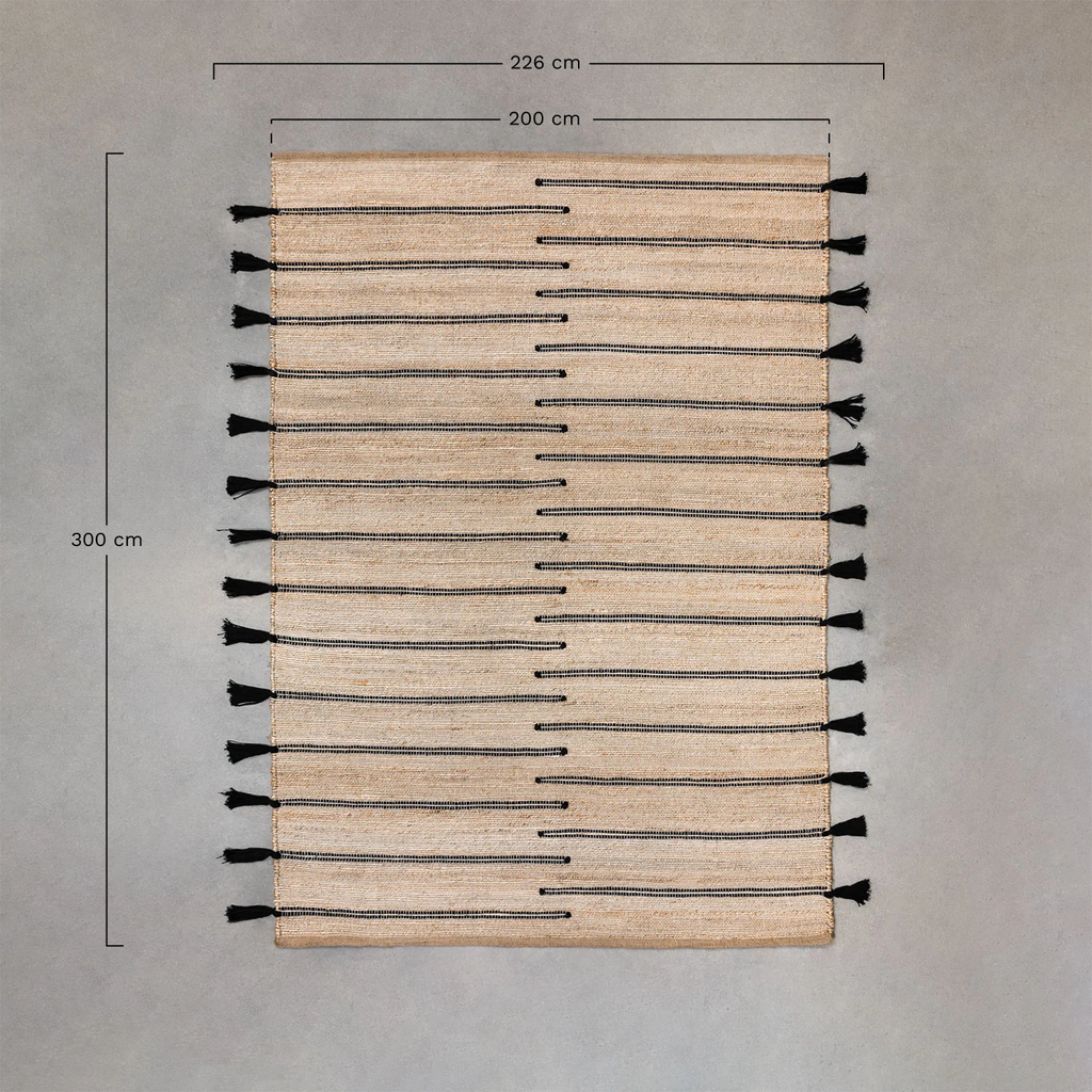 UV Home Rectangular rug made of jute and fabric Plamena