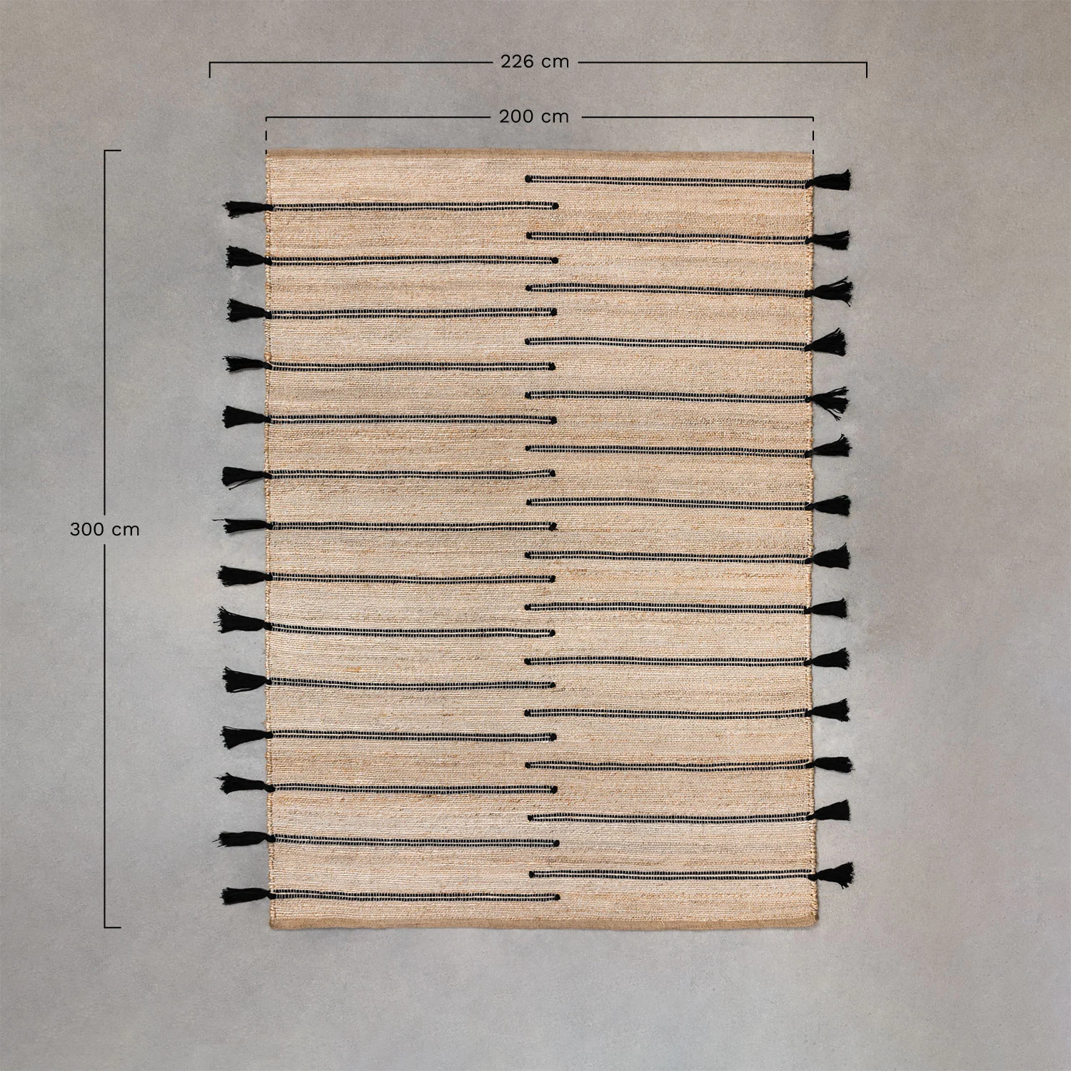 UV Home Rectangular rug made of jute and fabric Plamena