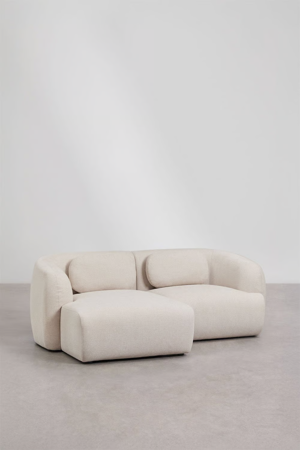 UV HOME 2-piece left modular chaise longue sofa in chenille Coquette