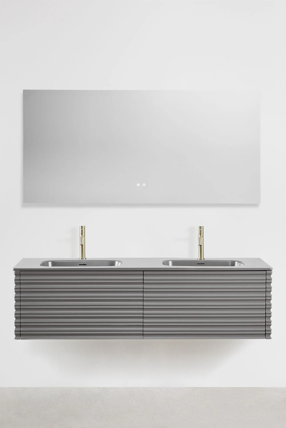 UV HOME Noura floating wooden bathroom furniture set with integrated washbasins