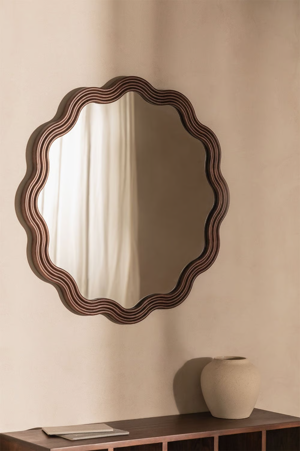 UV HOME Round Wall Mirror Ø80 cm in Luesia Oak
