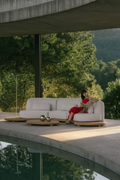 UV HOME 3-piece curved modular garden bench in acacia wood Gerard