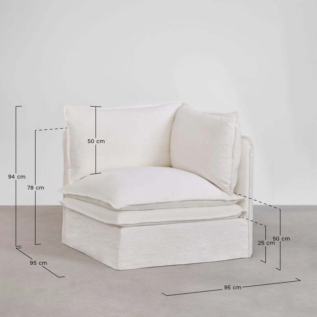 UV HOME Grace linen and cotton modular sofa corner module